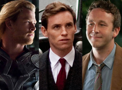 Chris Hemsworth, Thor, Chris O'Dowd, Bridesmaids, Eddie Redmayne, My Week With Marilyn Chris Hemsworth, Thor, Chris O'Dowd, Bridesmaids, Eddie Redmayne, My Week With Marilyn